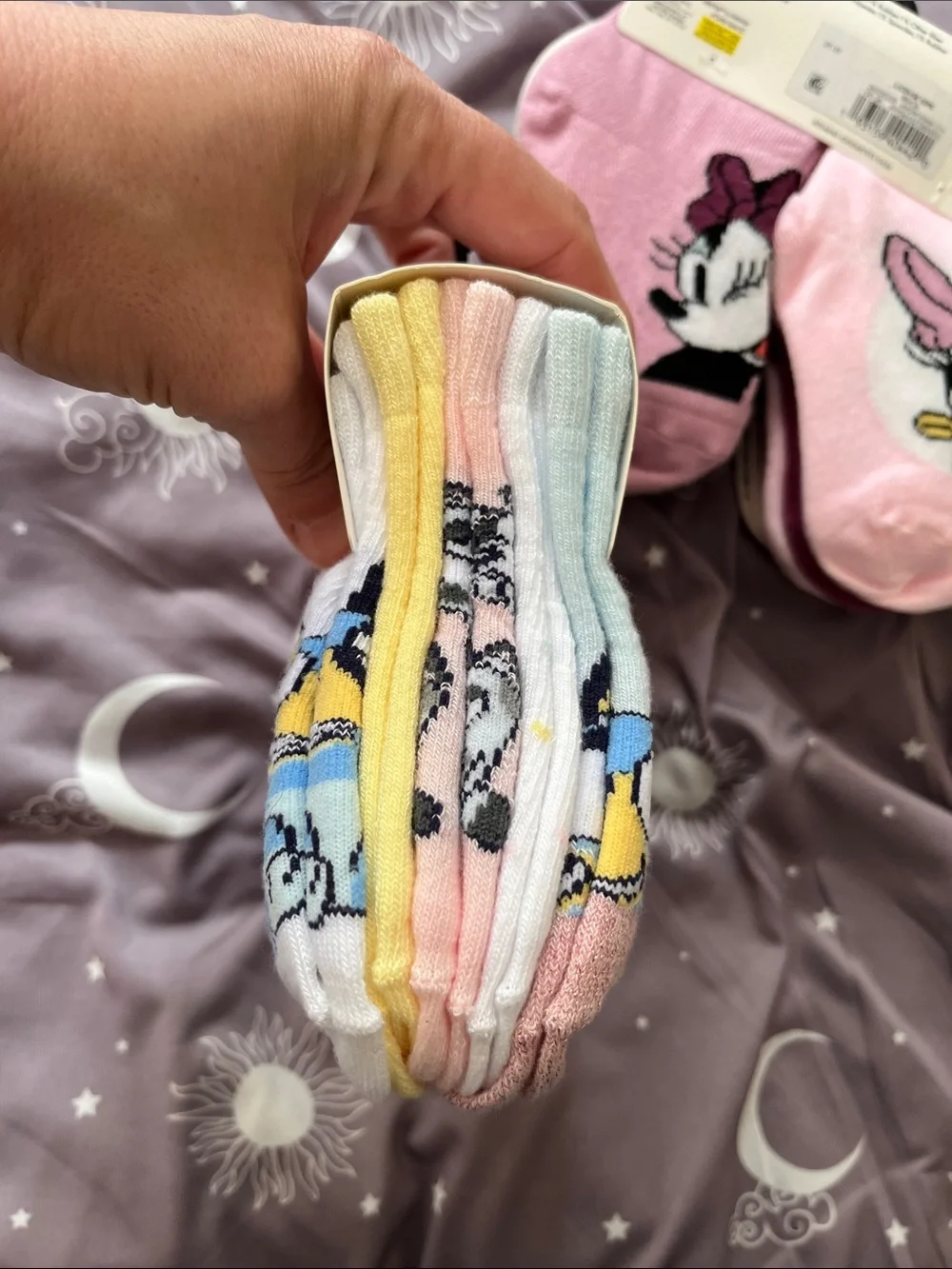 Disney Minnie Toddler Ankle Socks - Pink, Cream, Light Blue